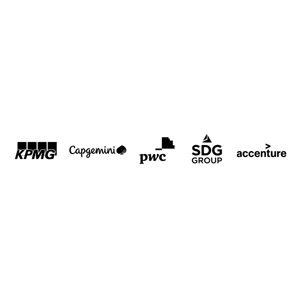 Logos de KPMG, Capgemini, PwC, SDG Group y Accenture